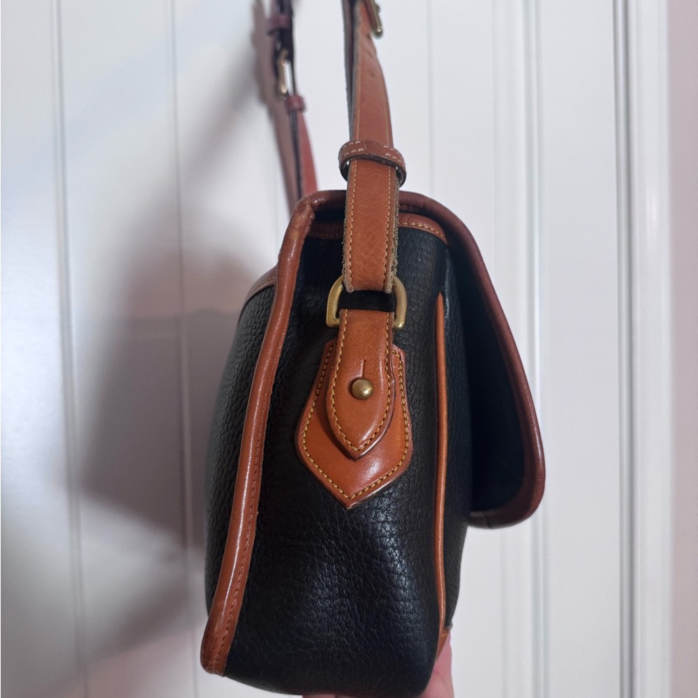 Dooney & Bourke Navy and Tan Leathee Crossbody Bag - Picture 4 of 12